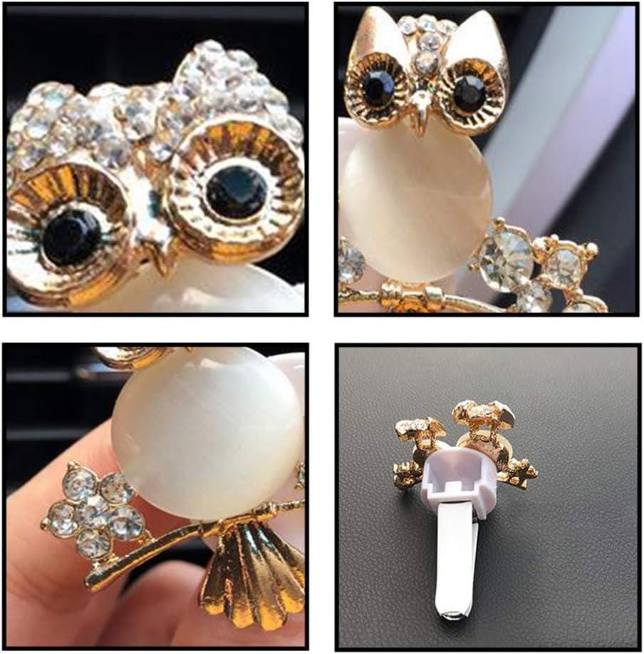 Crystal Owl Car Air Freshener Vent Clip – Rhinestone Perfume Diffuser, Aromatherapy Air Outlet Clip, Car Odor Eliminator