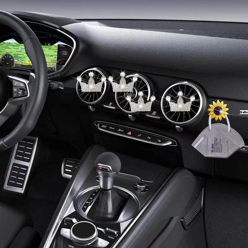 4 Pcs Bling Crown Car Air Fresheners – Luxury Vent Clips, Sparkling Diffuser, Aromatherapy Car Decor, Stylish Gift for Women