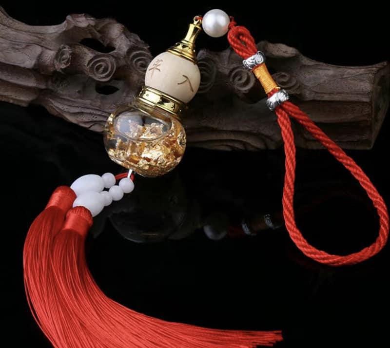 Chinese Gourd Car Pendant – Feng Shui Rearview Mirror Hanging Ornament, Lucky Auto Decor for Wealth, Safety & Prosperity