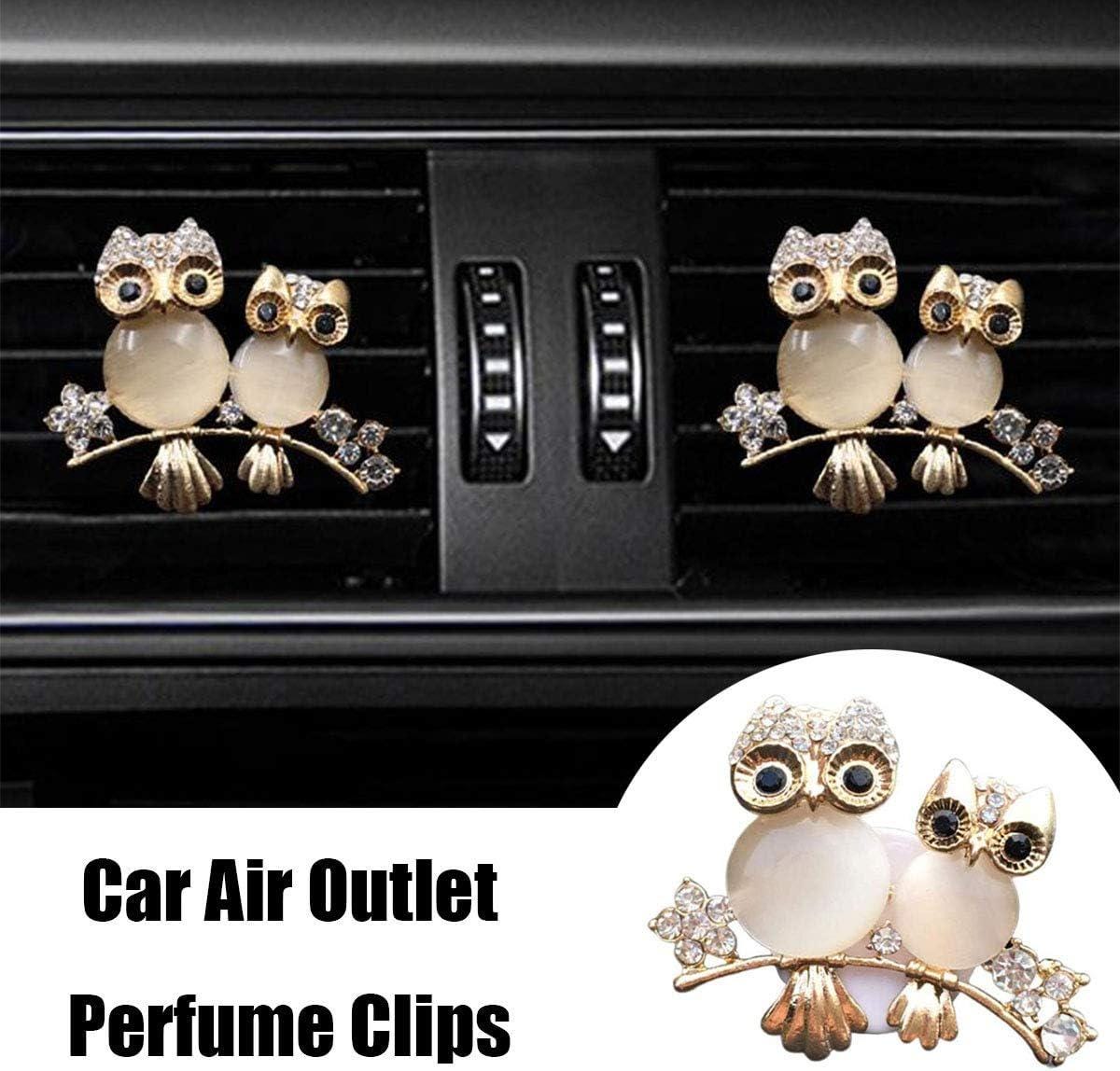Crystal Owl Car Air Freshener Vent Clip – Rhinestone Perfume Diffuser, Aromatherapy Air Outlet Clip, Car Odor Eliminator