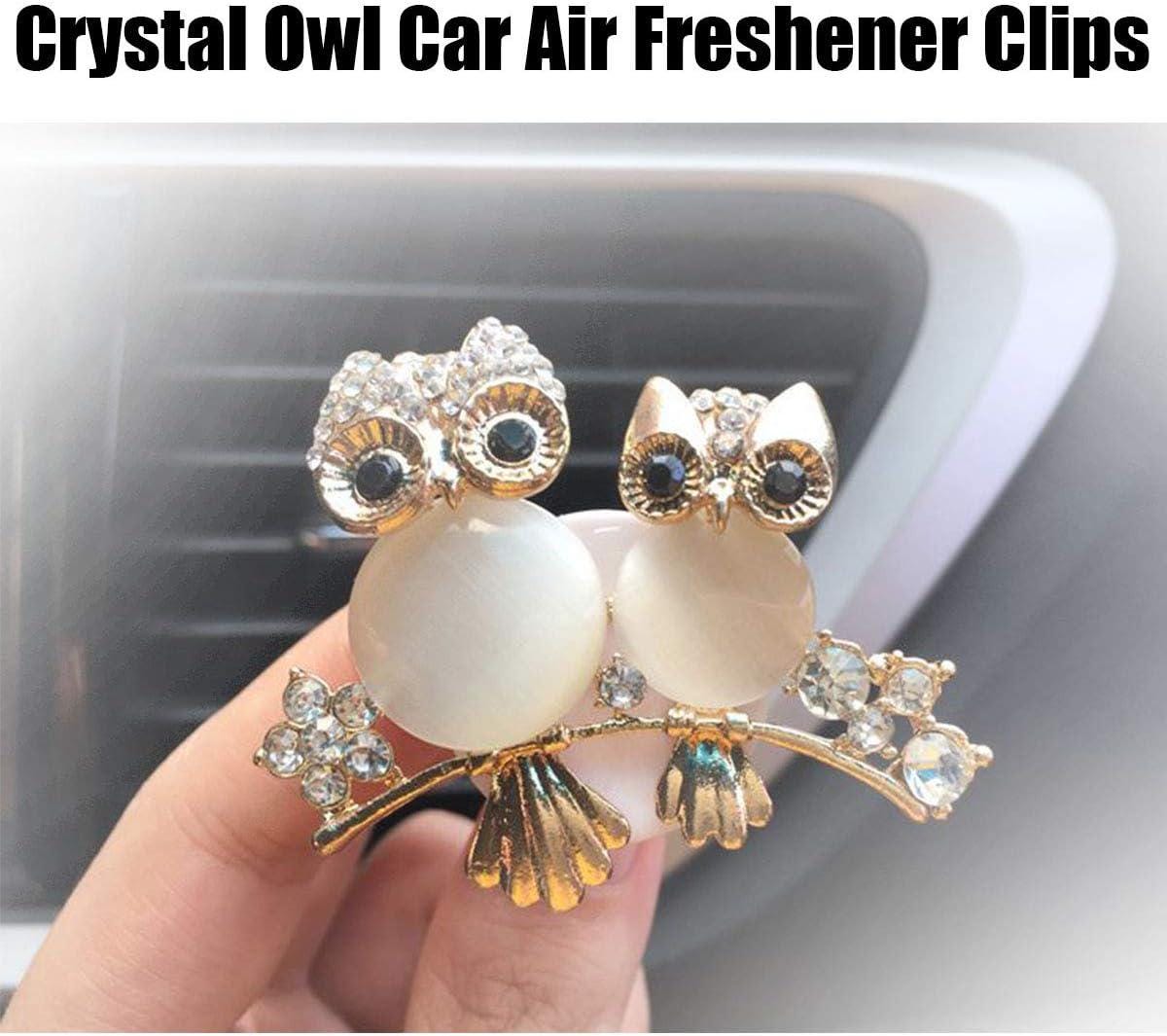 Crystal Owl Car Air Freshener Vent Clip – Rhinestone Perfume Diffuser, Aromatherapy Air Outlet Clip, Car Odor Eliminator