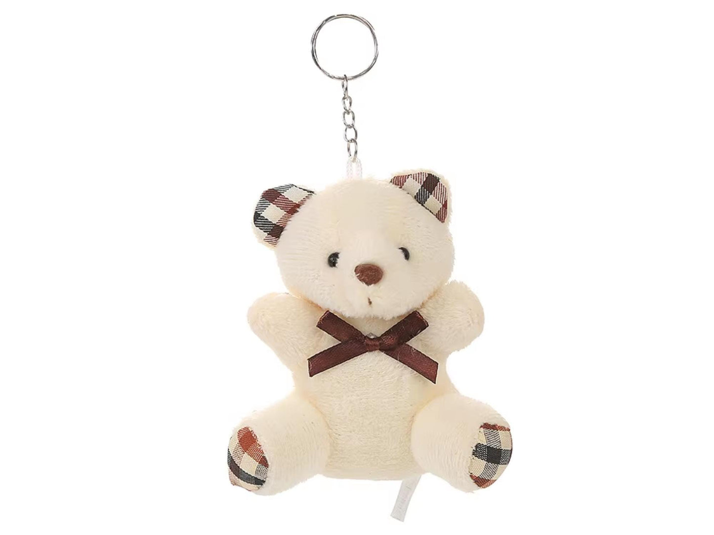 Cute Bear Plush Keychain | Mini Stuffed Animal Keyring | Soft 10CM Teddy Bag Pendant | Kawaii Hanging Keychain for Phone, Purse & Backpack