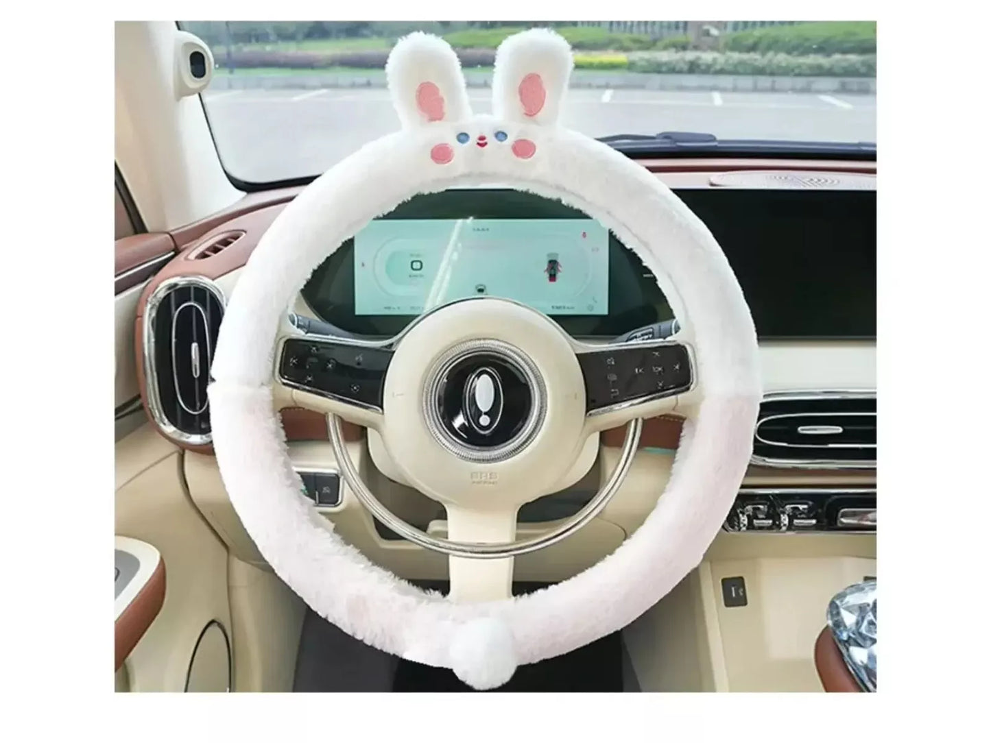 Cute Panda Plush Steering Wheel Cover | Warm & Non-Slip | Universal 15" (38CM)