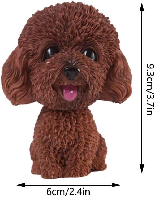 Car Small Toy Teddy Dog – Wobbly Head Nod Dog, Cute Dashboard Ornament, Nodding Puppy Decor for Car, Home, Office – Brown