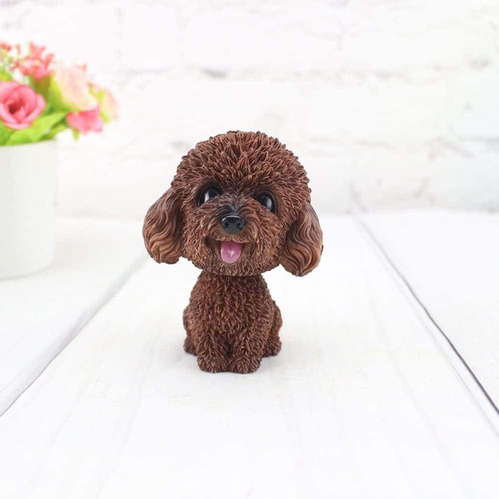 Car Small Toy Teddy Dog – Wobbly Head Nod Dog, Cute Dashboard Ornament, Nodding Puppy Decor for Car, Home, Office – Brown